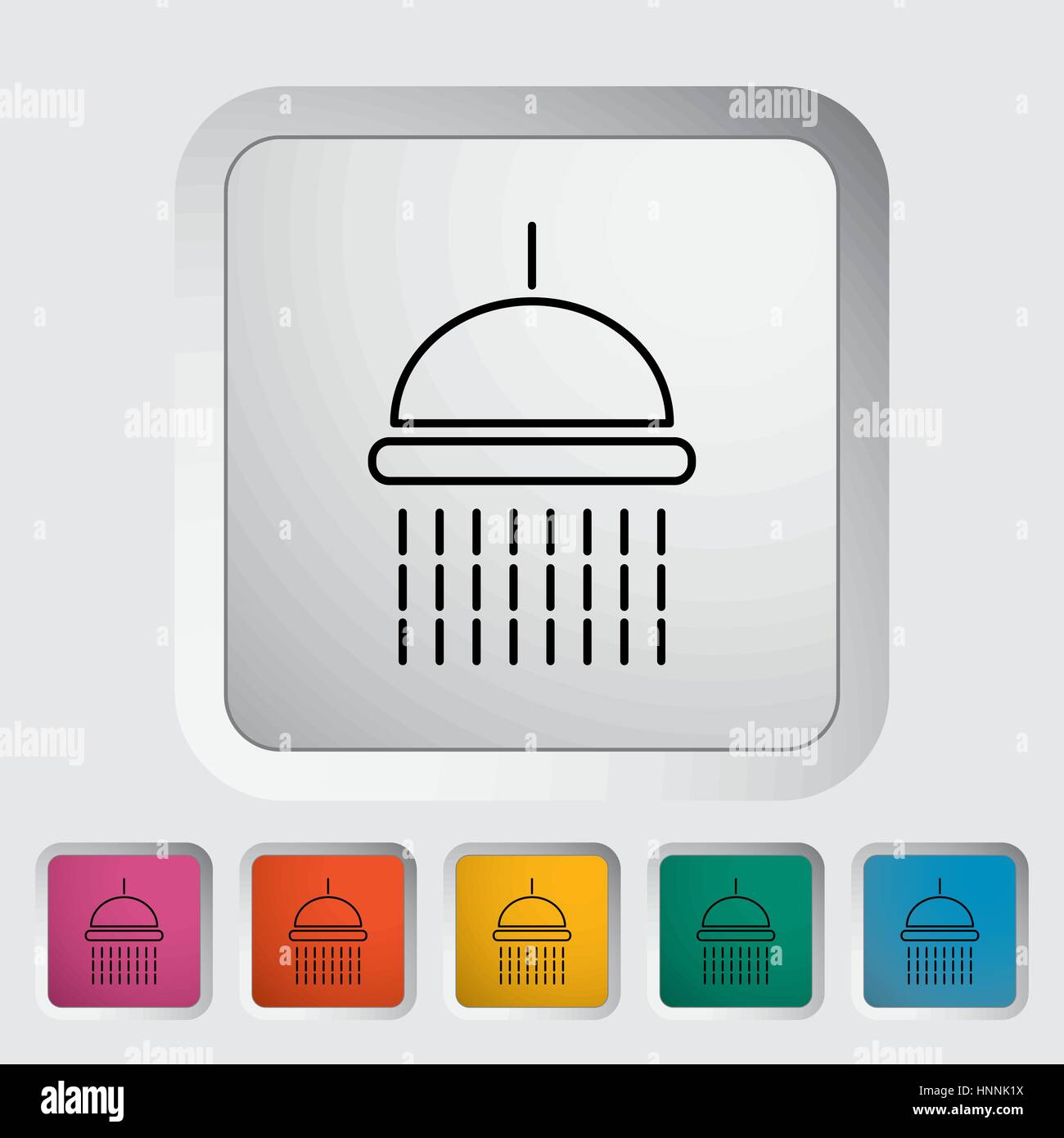 Shower. Outline icon on the button. Vector illustration Stock Vector ...