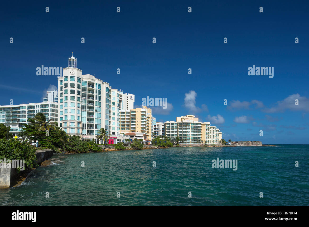 CARIBE SKYLINE EL BOQUERON SAN JUAN PUERTO RICO Stock Photo