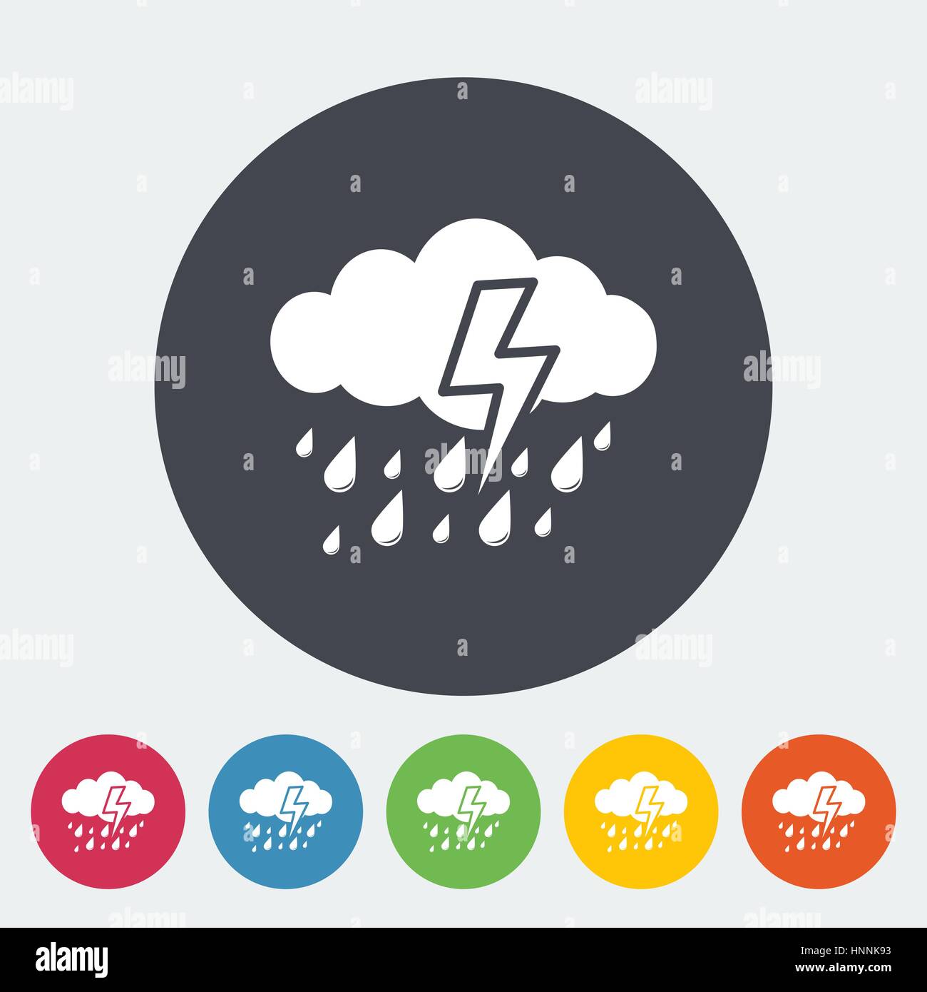 Storm. Single flat icon on the circle. Vector illustration Stock Vector ...