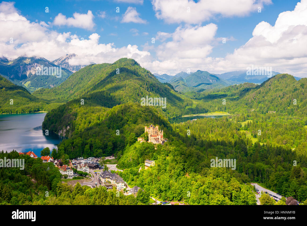 Hohenschwangau Castle, Romanesque Revival palace, Hohenschwangau, Fussen, Bavaria, Germany Stock Photo