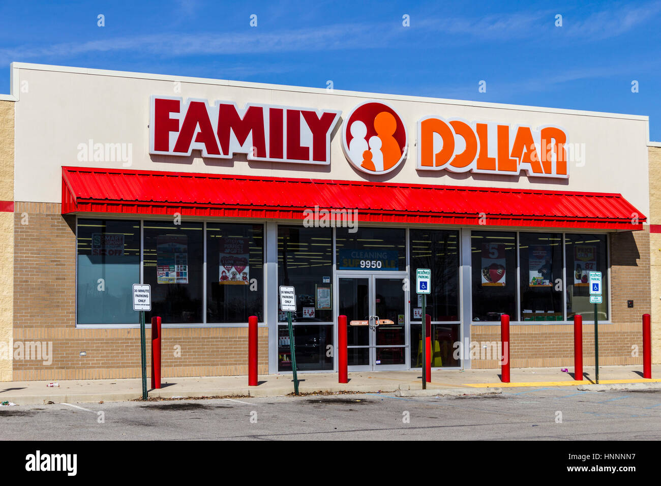 Indianapolis - Circa February 2017: Family Dollar Variety Store. Family Dollar is a Subsidiary of Dollar Tree I Stock Photo