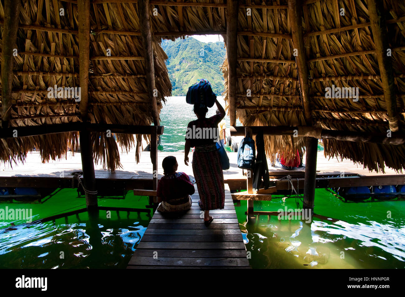 Scenes in Atitlan Lake, Guatemala Stock Photo