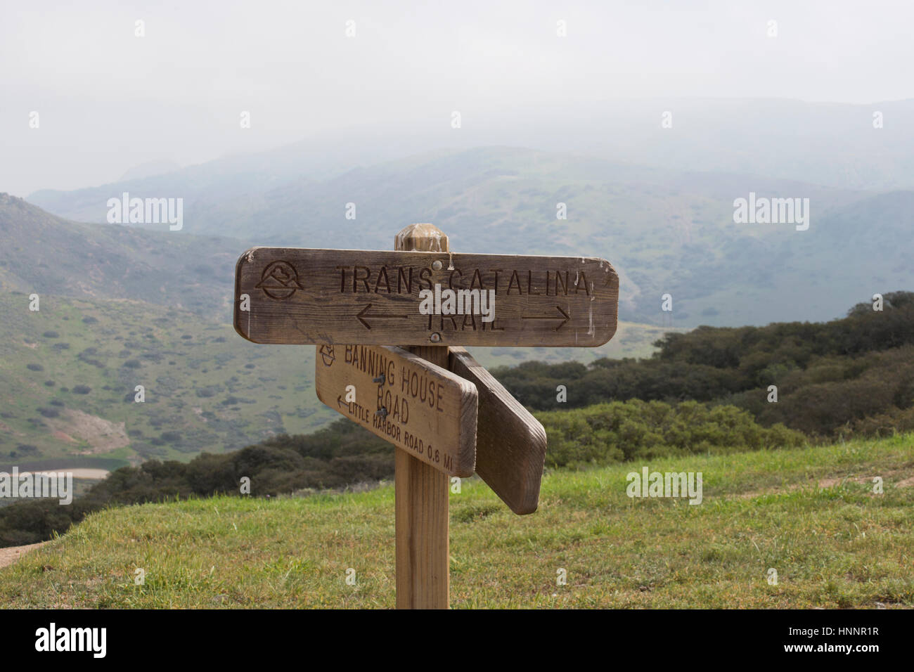 Trans-Catalina Trail sign Stock Photo