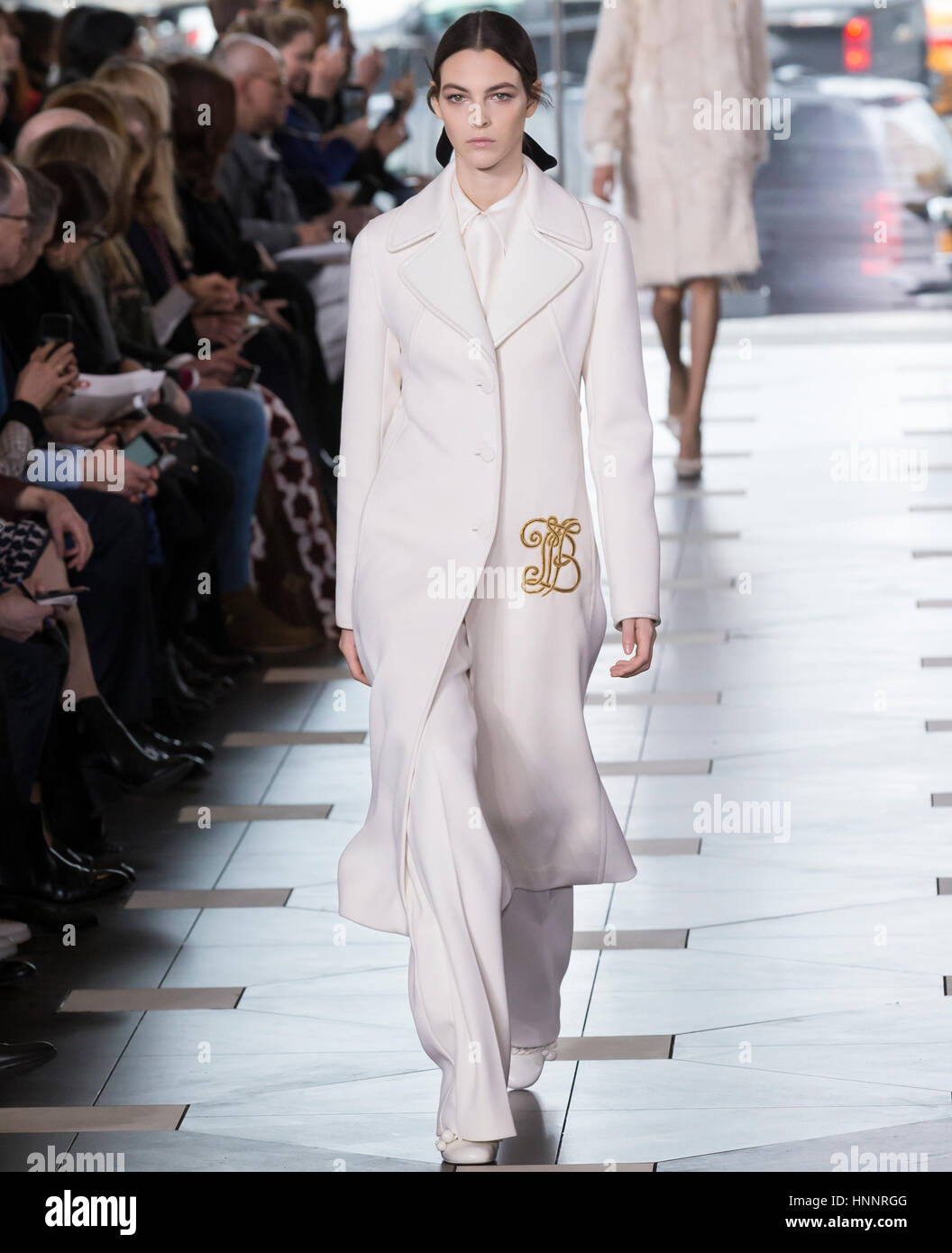 NEW YORK, NY - FEBRUARY 14, 2017: Vittoria Ceretti walks the runway at the Tory  Burch Fall Winter 2017 fashion show during New York Fashion Week at th  Stock Photo - Alamy