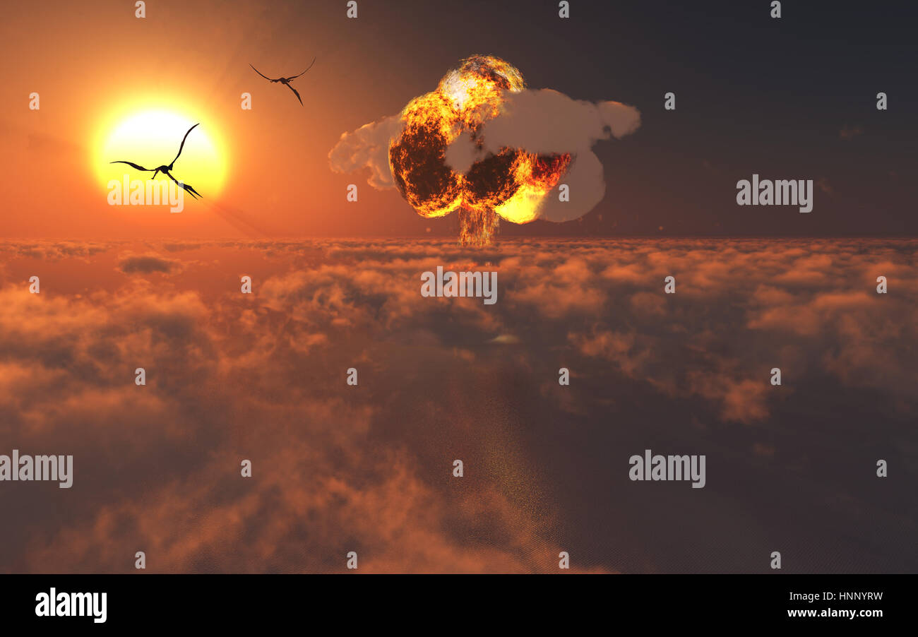 The Cretaceous Paleogene Extinction Event Stock Photo