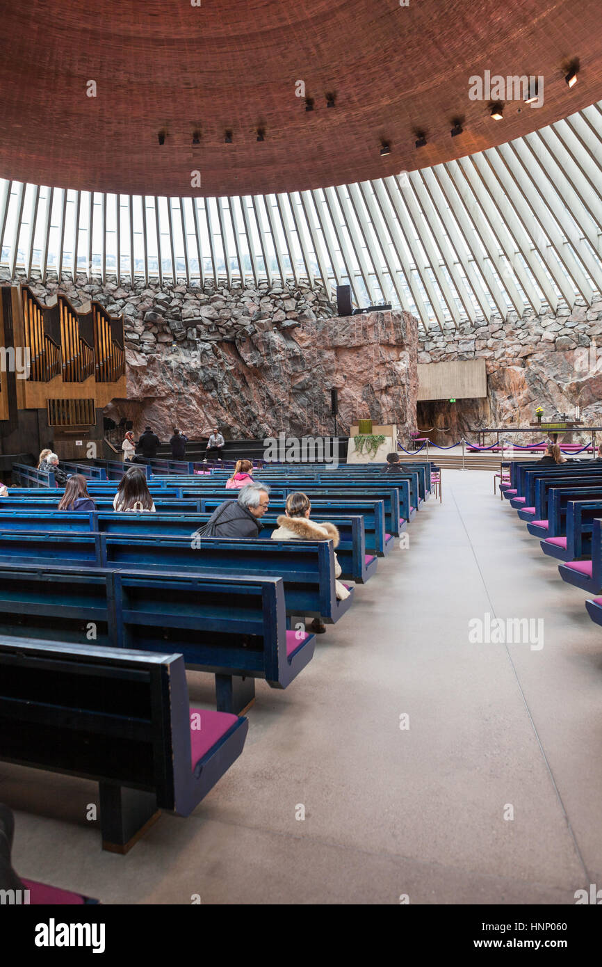 HELSINKI, FINLAND - CIRCA SEP, 2016: Large hall with natural lighting ...