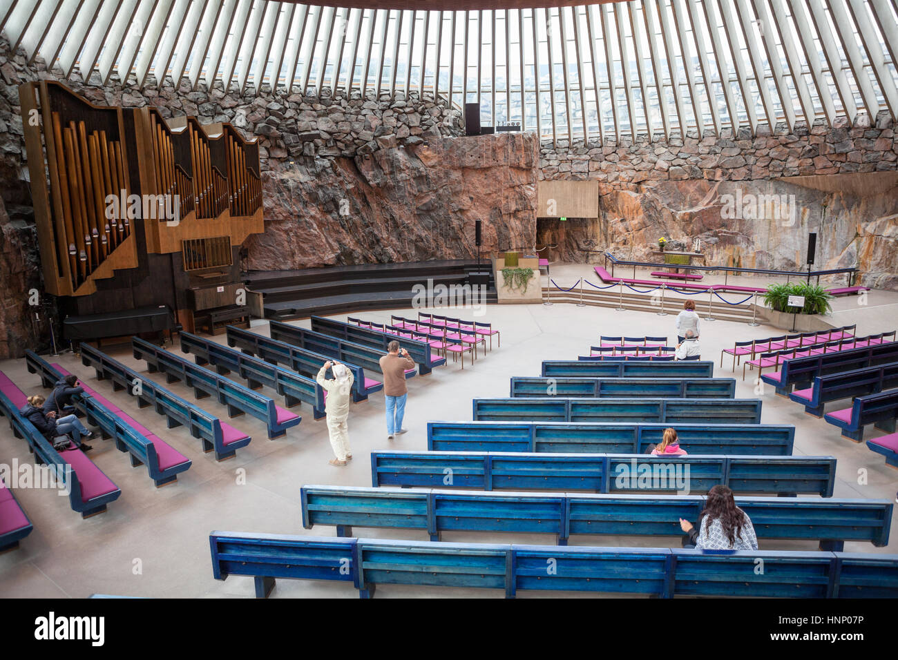 HELSINKI, FINLAND - CIRCA SEP, 2016: Interior of the Finnish church ...