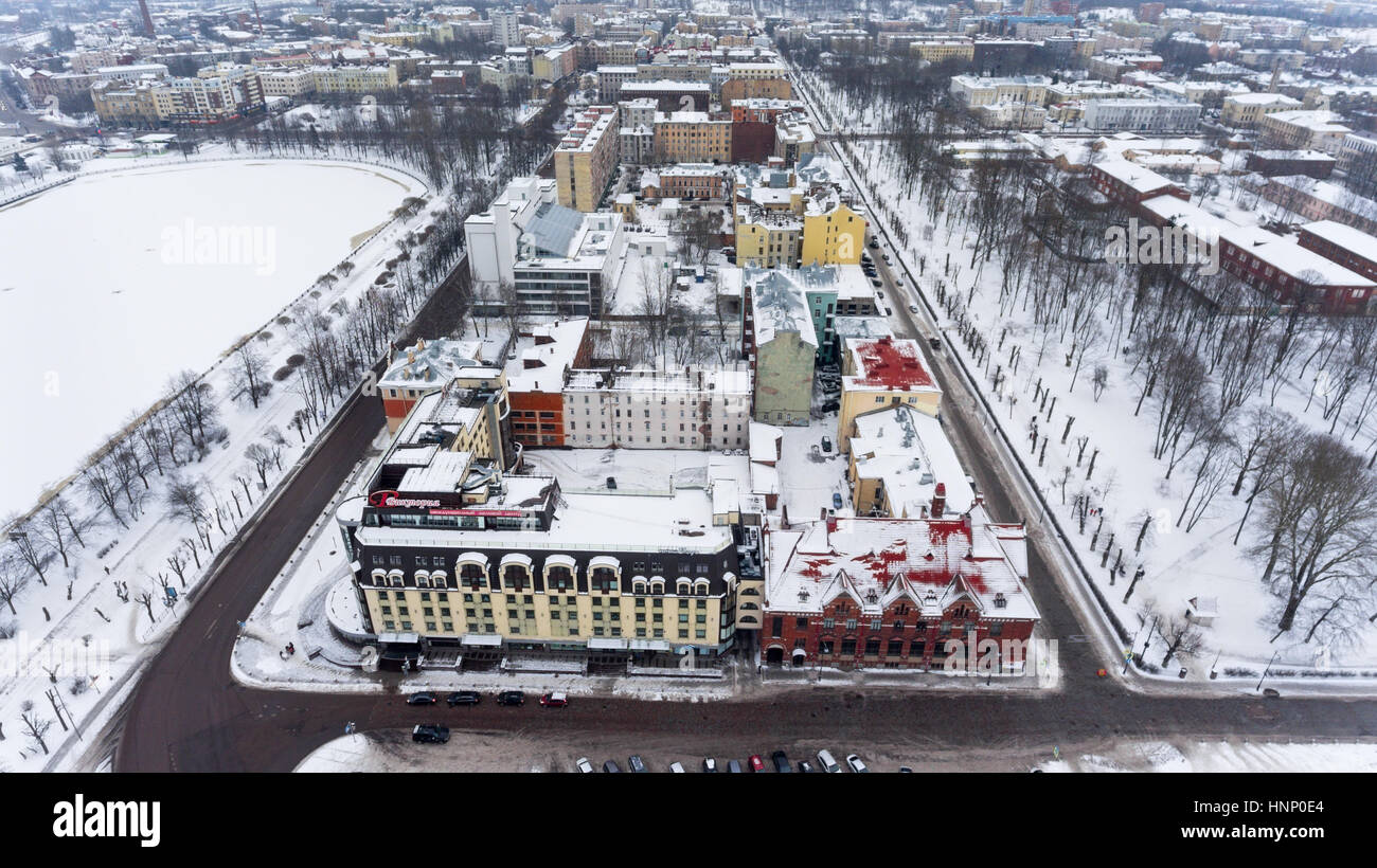 Vyborg Map VYBORG, RUSSIA - CIRCA JAN, 2017: The central part of the city with the ...