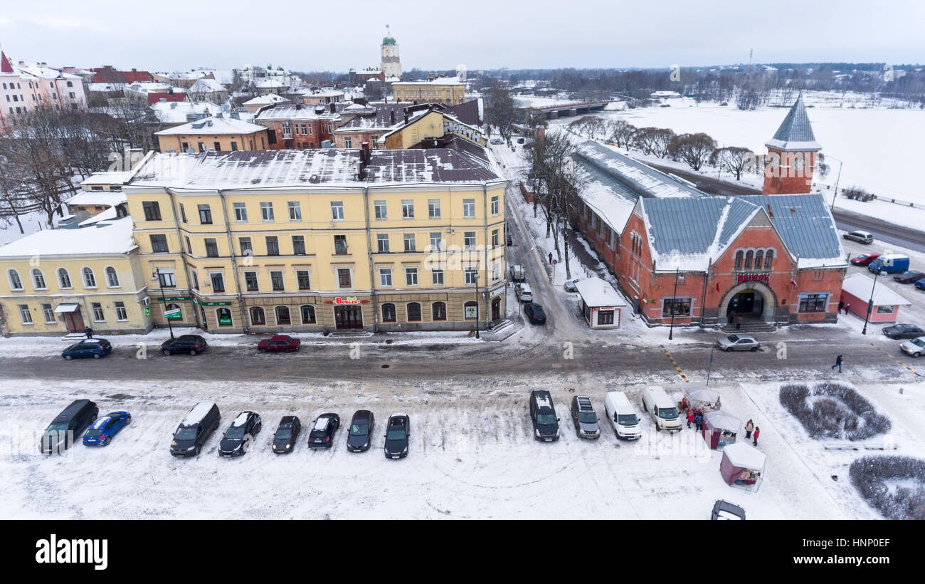 Vyborg Map VYBORG, RUSSIA - CIRCA JAN, 2017: Dwelling houses and Central Market ...