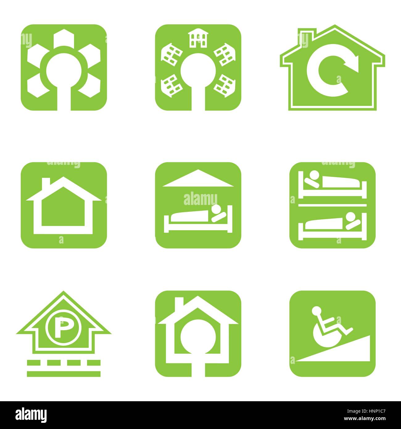 Houses icons set, isolated on white background. Real estate Stock ...