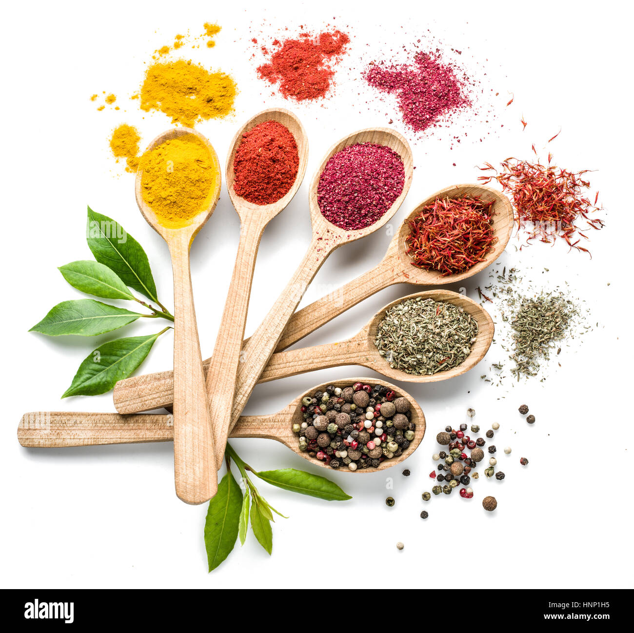 https://c8.alamy.com/comp/HNP1H5/assortment-of-colorful-spices-in-the-wooden-spoons-on-the-white-background-HNP1H5.jpg