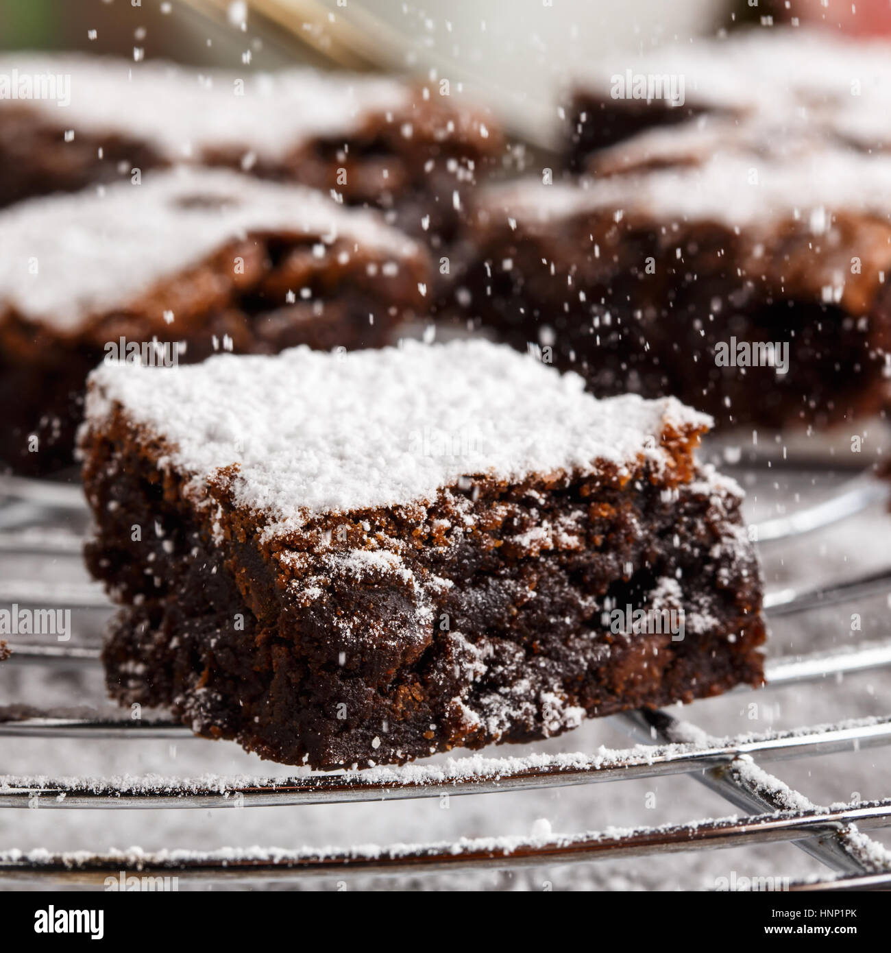Chocolate brownies icing sugar hires stock photography and images Alamy