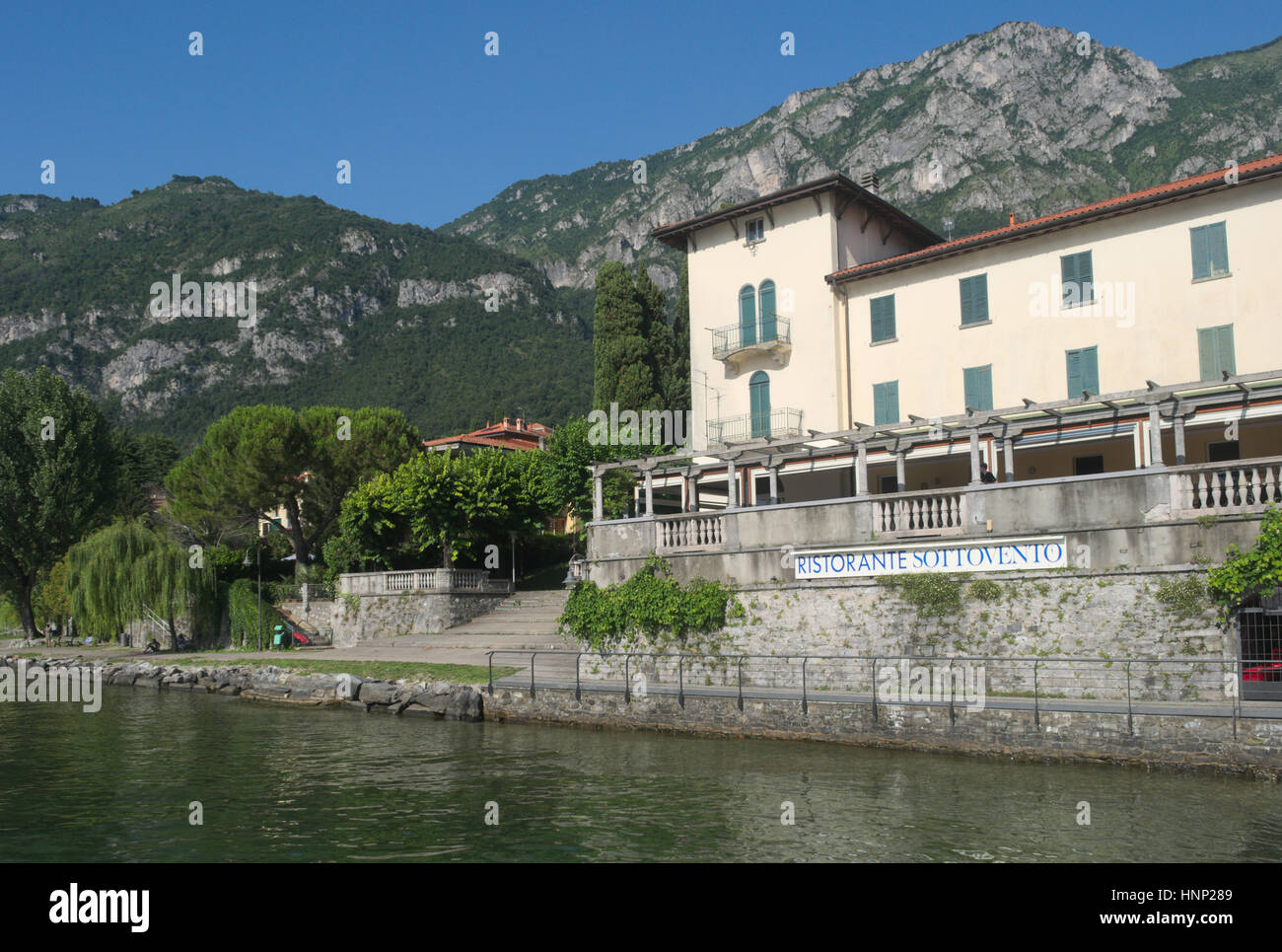 Sottovento restaurant in Lierna, Lake Como, Italy Stock Photo