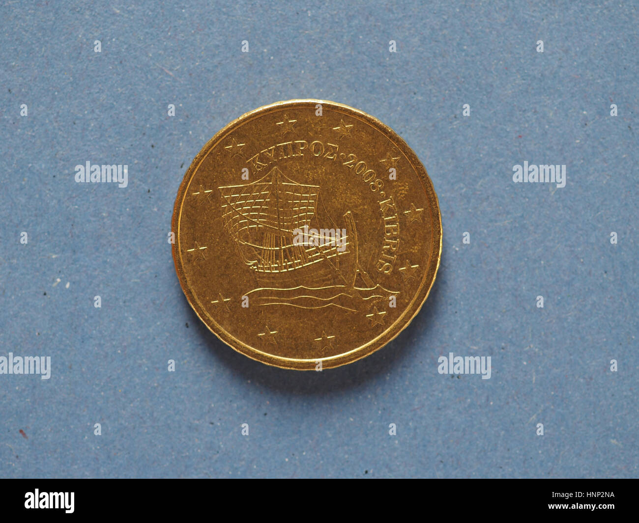 50 cents coin money (EUR), currency of European Union, Cyprus Stock Photo
