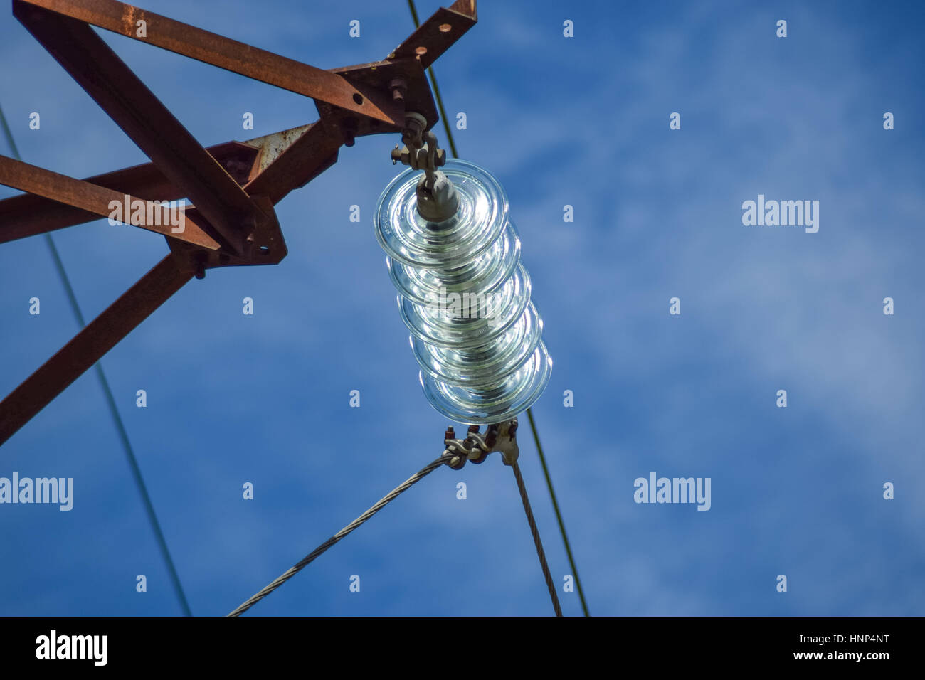 Glass prefabricated high voltage insulators on poles high-voltage power ...