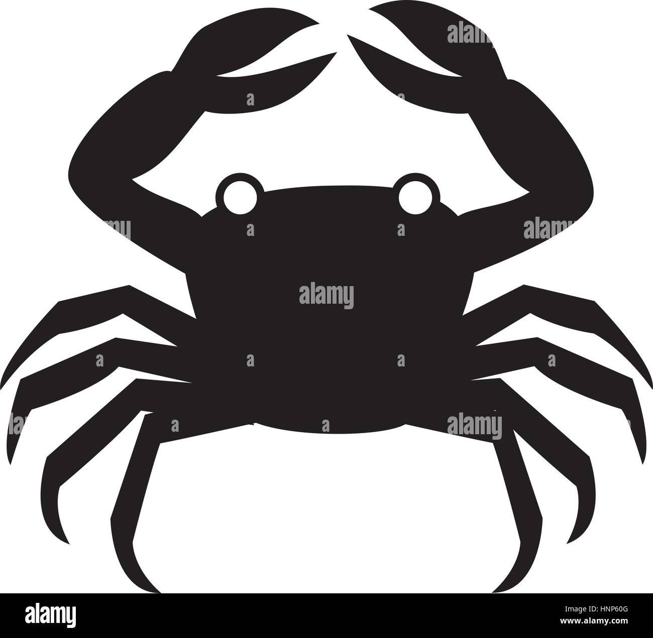 silhouette monochrome with crab above vector illustration Stock Vector ...