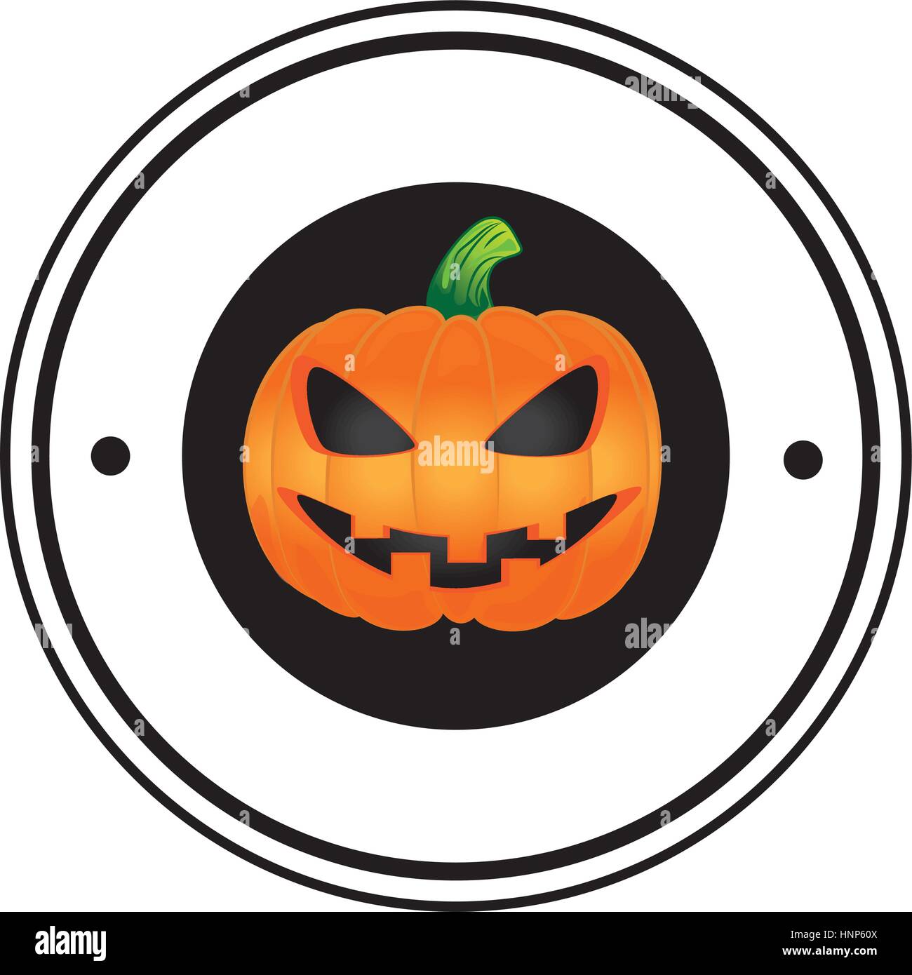 circular frame with halloween pumpkin vector illustration Stock Vector ...