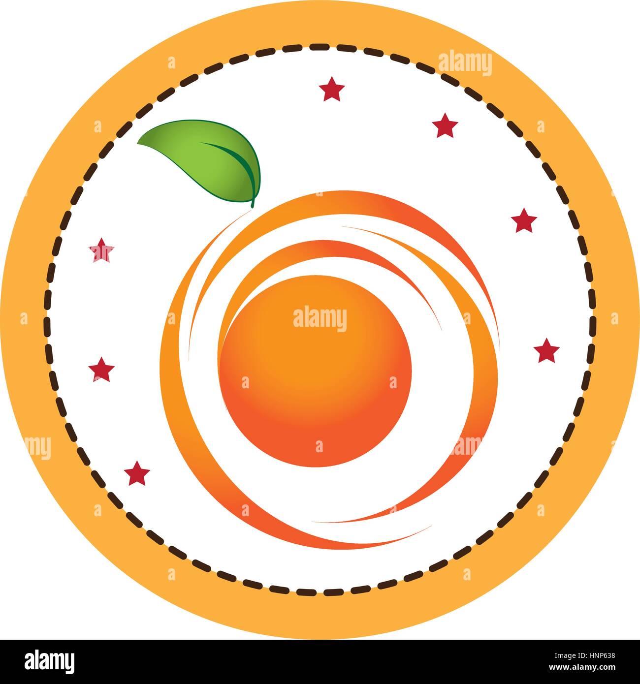 color circular frame with abstract orange fruit vector illustration ...