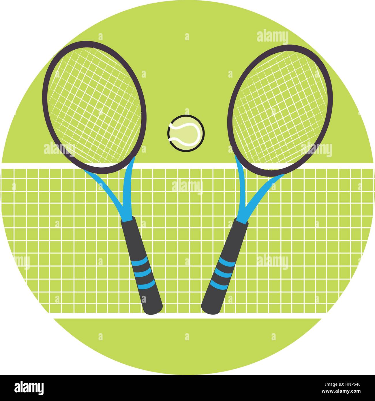color circular frame with ball and net and tennis rackets vector  illustration Stock Vector Image & Art - Alamy