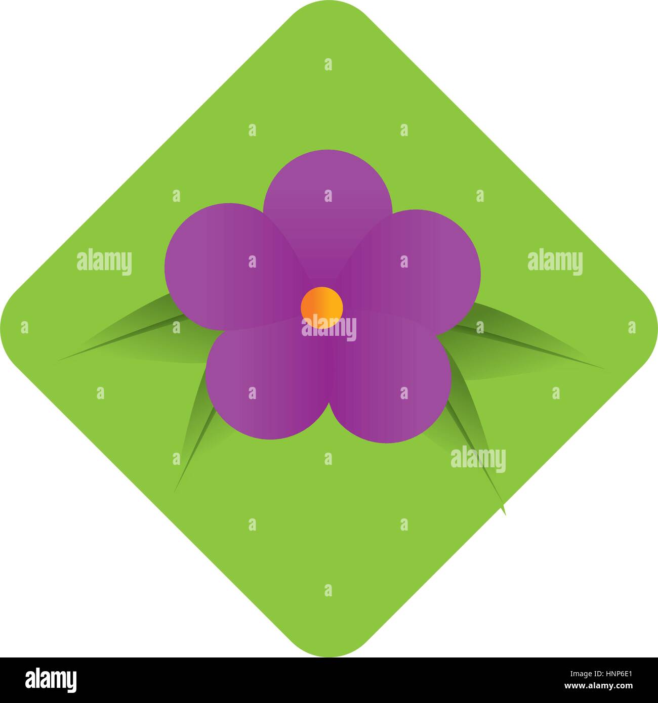 diamond border with purple flower design with leaves vector