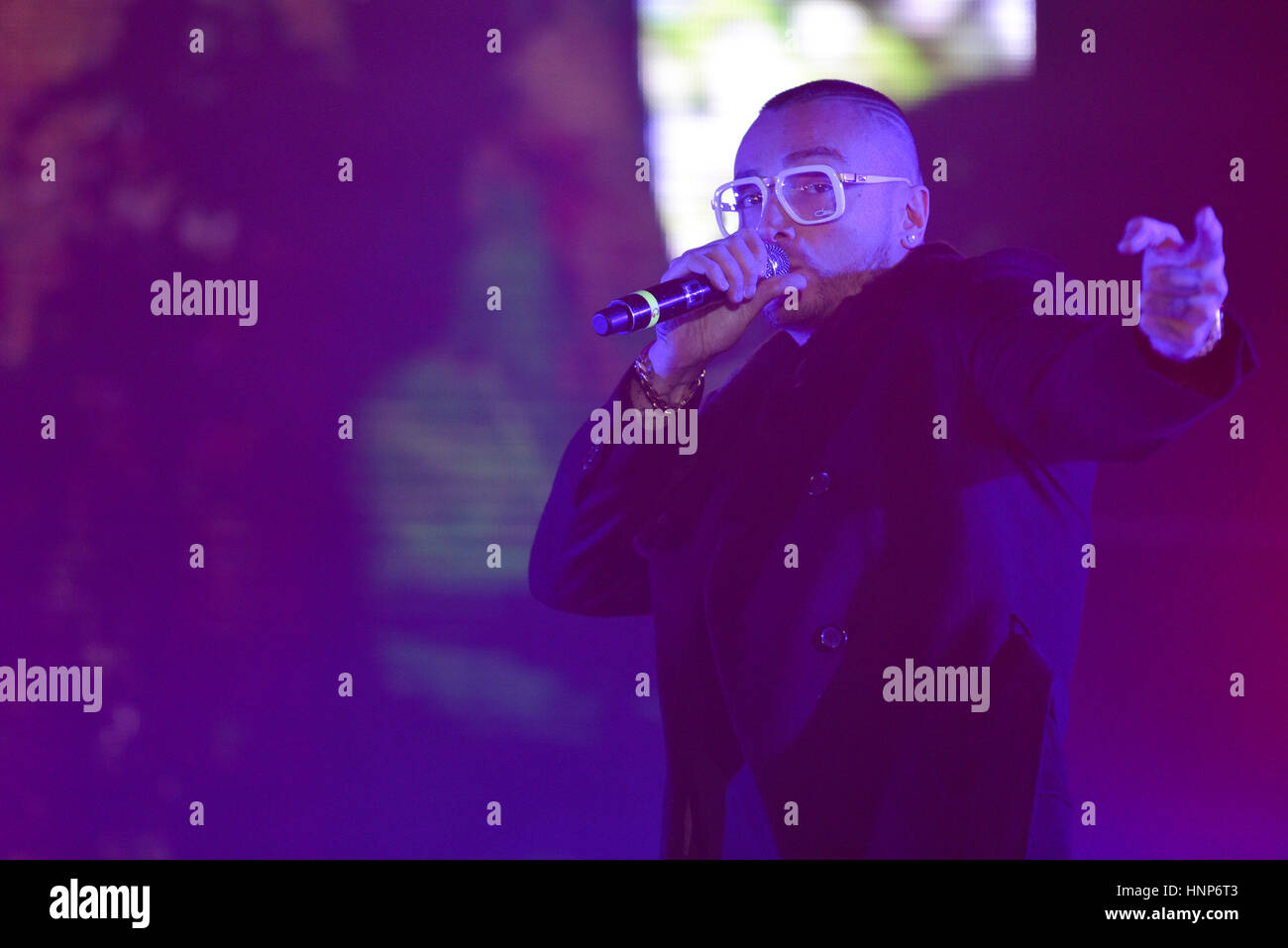 Napoli, Italy. 14th Feb, 2017. Gué Pequeno an Italian rapper and ...