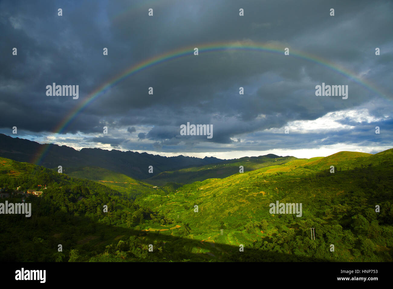 Rainbow after the rain Stock Photo - Alamy
