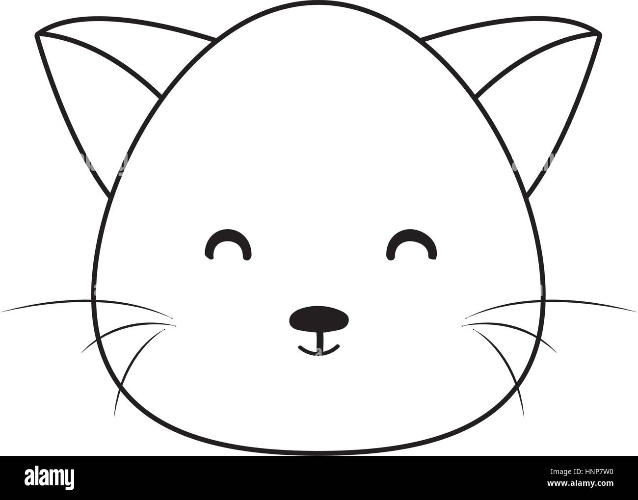 cat Drawing Face Stock Vector Image & Art - Alamy