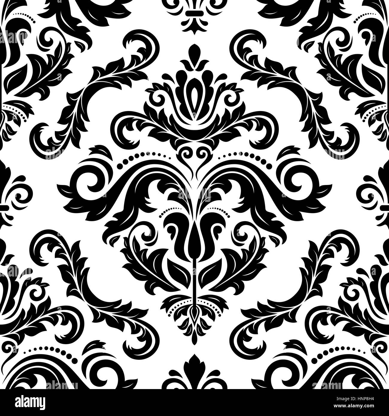 Vector baroque damask black elegant lace texture. Luxury floral dark  pattern element for wrapping paper, fabric, page fill, wallpaper,  background. Paper cut black floral pattern with shadow Stock Vector