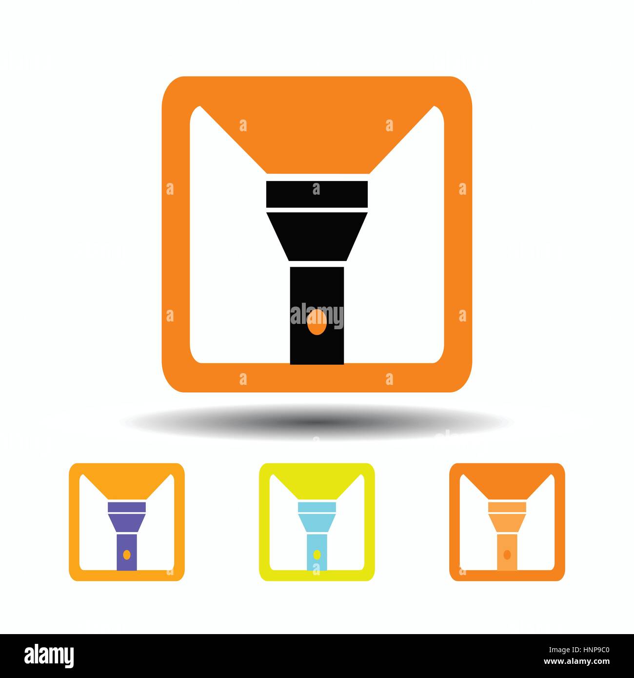 Flashlight Icon Isolated On White Background Trendy Flat Style For