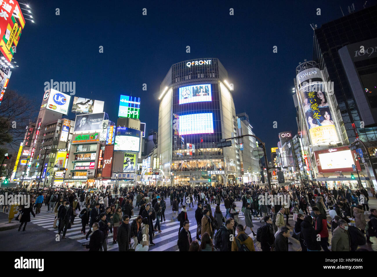Tokyo , Japan. Shibuya Crossing at night Stock Photo - Alamy
