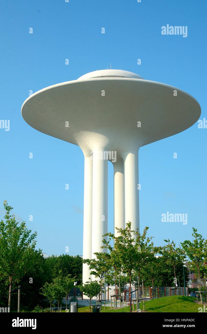 Hyllie water tower, Malmoe, Scania, Sweden Stock Photo