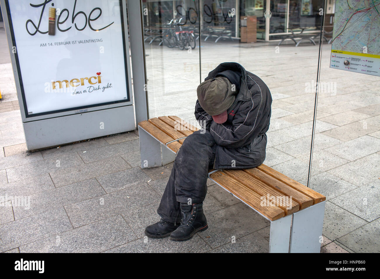 homeless person in Berlin Stock Photo