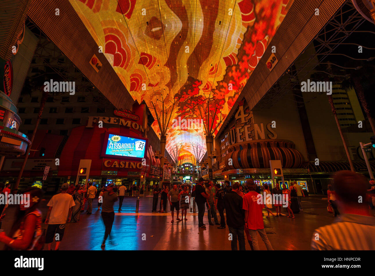 light show at Fremont Street Experience,las vegas,Nevada,usa    -06/24/15 -for editorial use only. Stock Photo