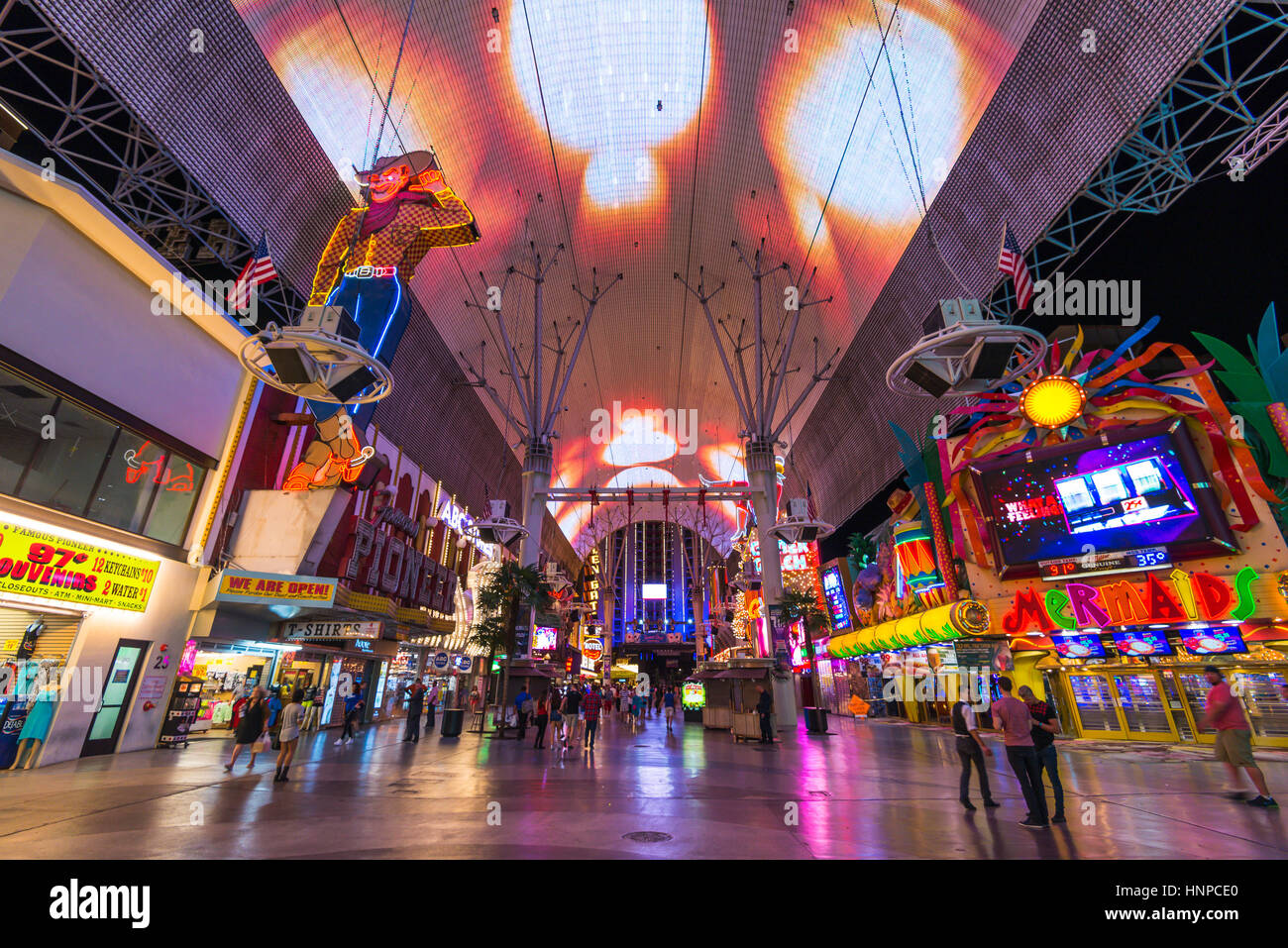 light show at Fremont Street Experience,las vegas,Nevada,usa    -06/24/15 -for editorial use only. Stock Photo