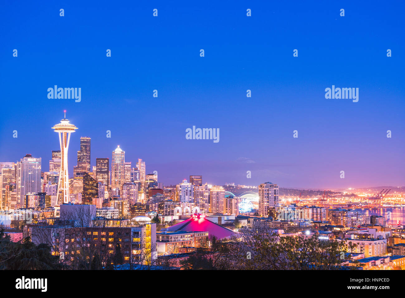 some scene of Seattle cityscape at night,Seattle ,Washington,USA for