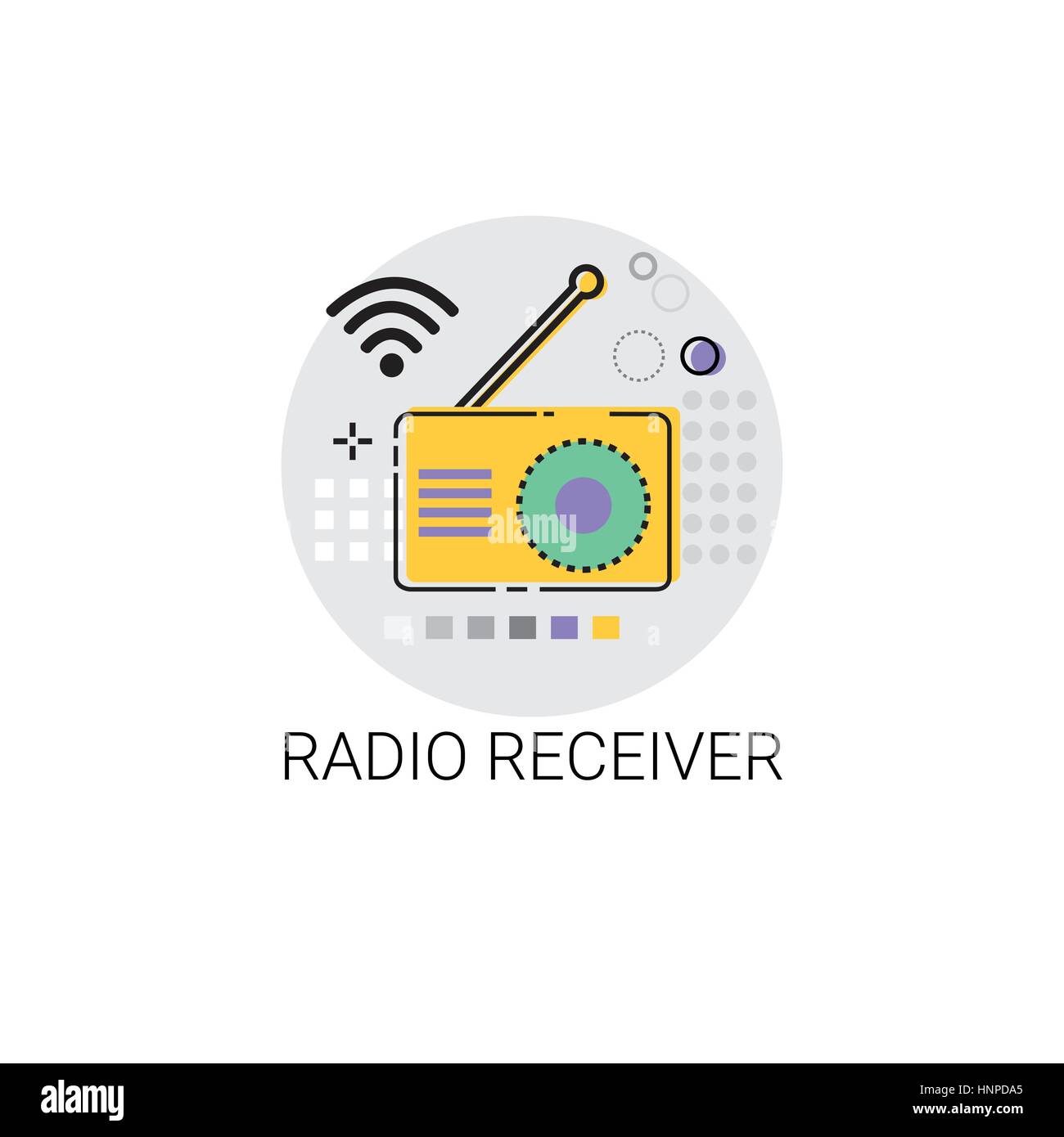 Radio Receiver Telecommunications Device Icon Stock Vector