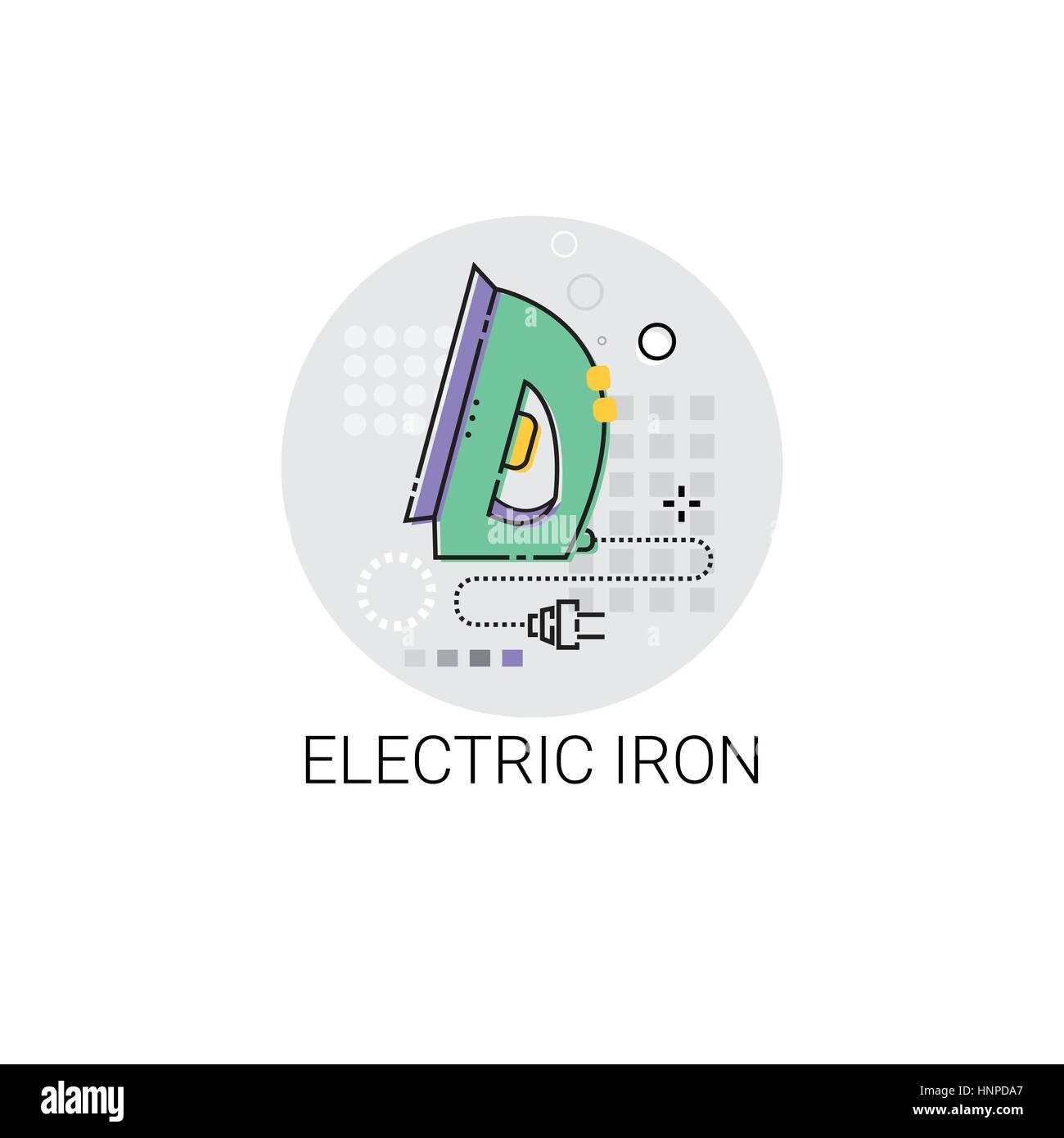 Electric Iron Household Devices Icon Stock Vector