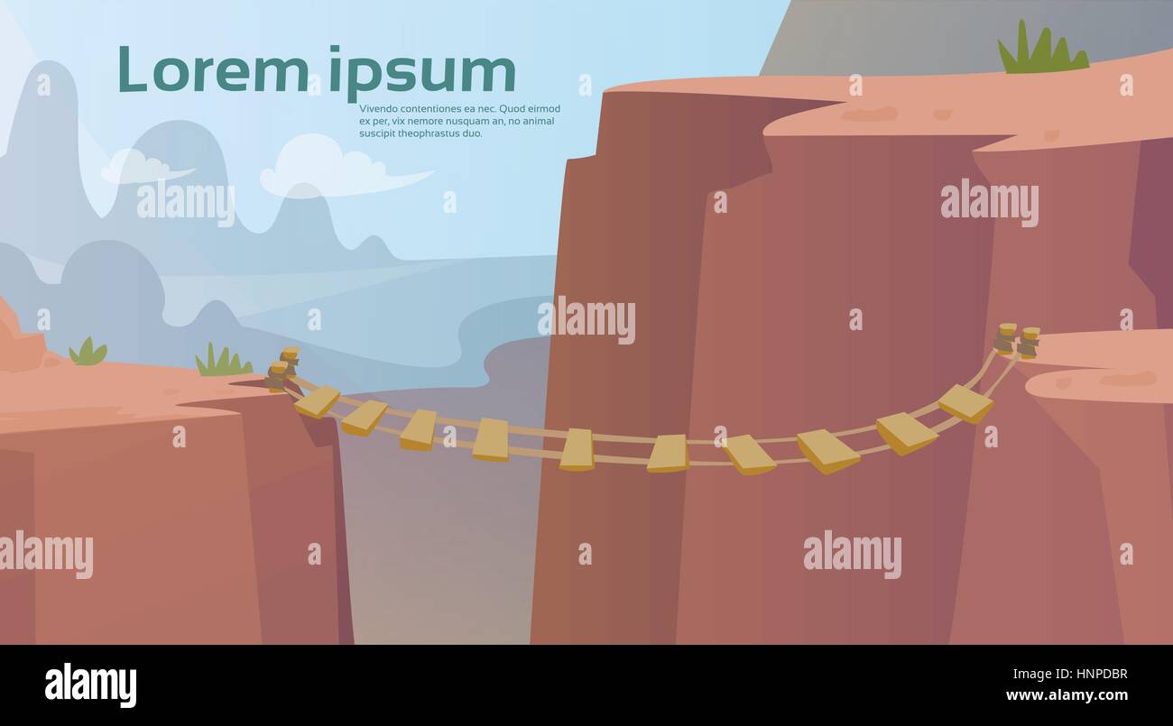 Risky Rope Bridge High bridge view Stock Vector Images - Alamy