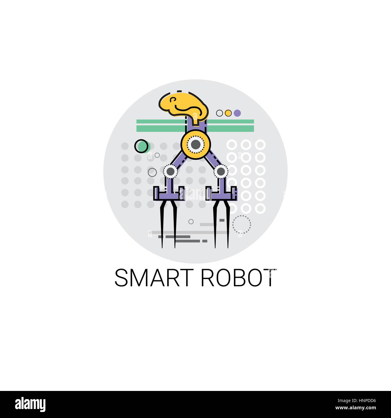 Smart Robot Machinery Industrial Automation Industry Production Icon Stock Vector