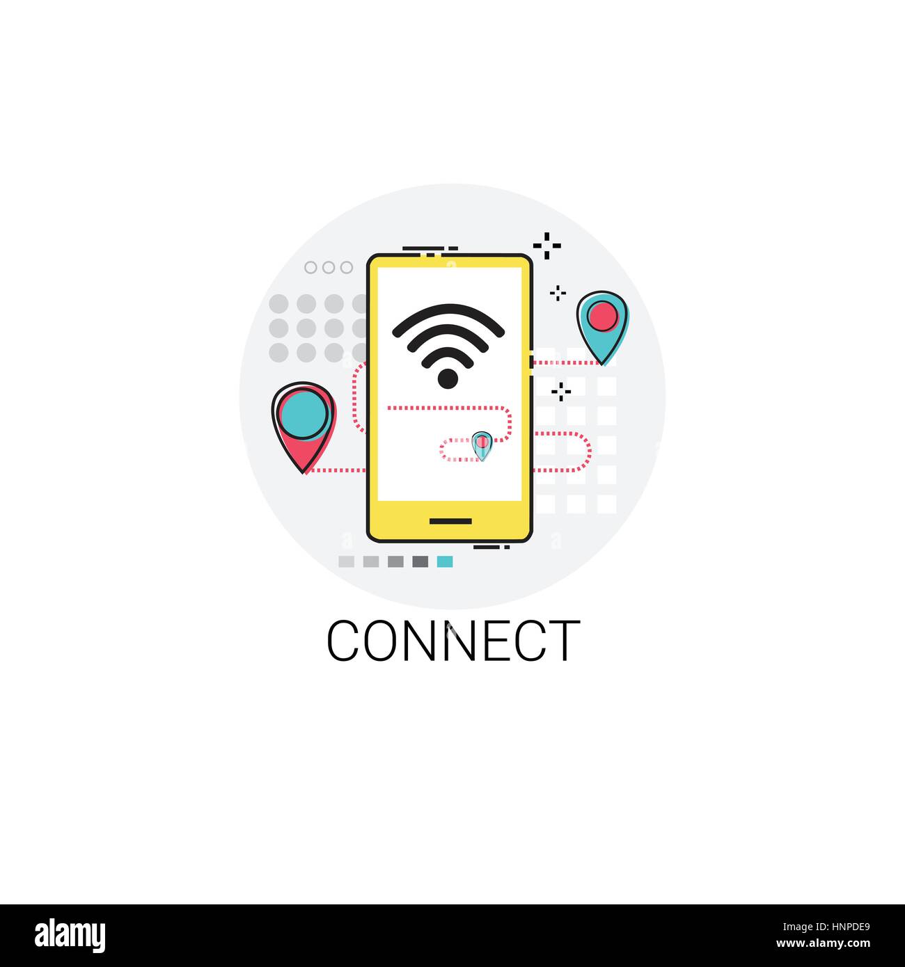 Connect Wifi Social Network Communication Connection Icon Stock Vector