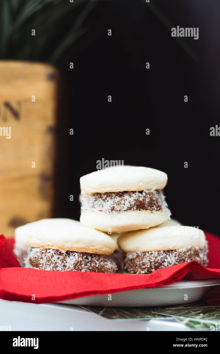 Street food stall with home made alfajores Stock Photo