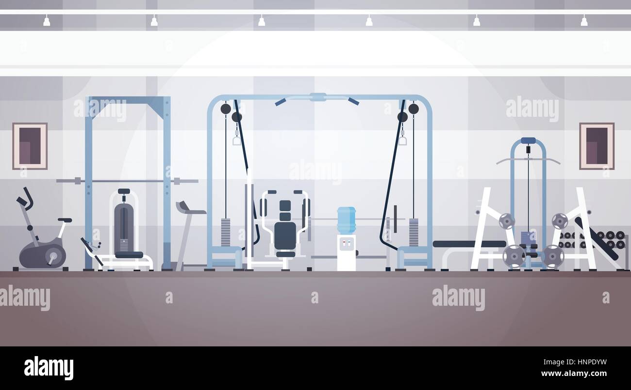 Sport Gym Interior Workout Equipment Copy Space Stock Vector Image ...