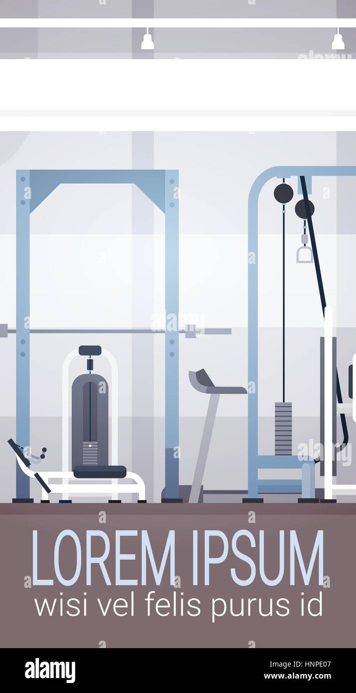 Sport Gym Interior Workout Equipment Copy Space Stock Vector Image ...