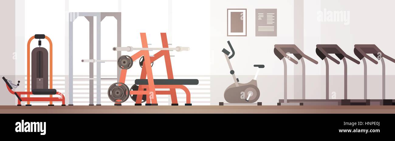 Sport Gym Interior Workout Equipment Copy Space Stock Vector Image ...