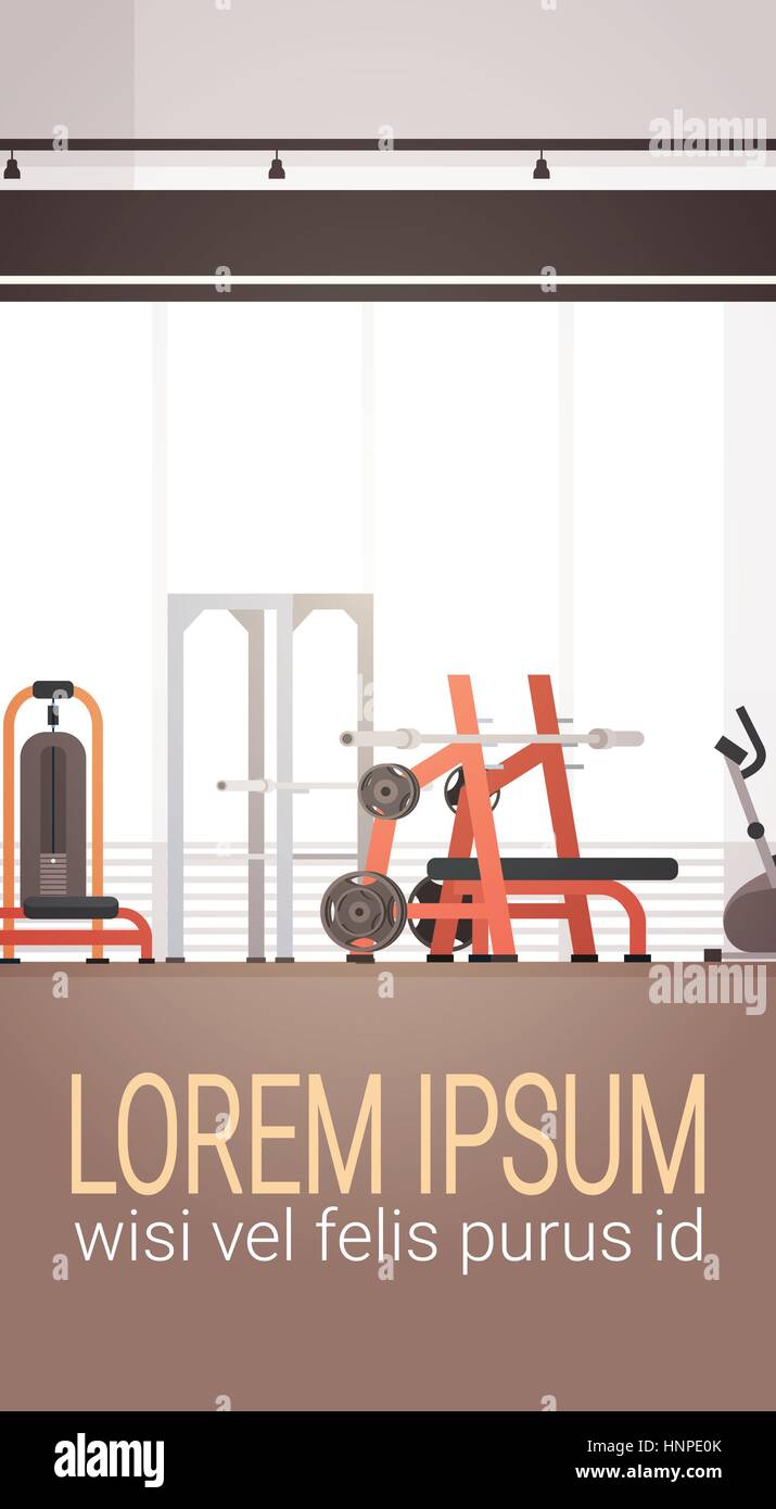 Sport Gym Interior Workout Equipment Copy Space Stock Vector Image ...