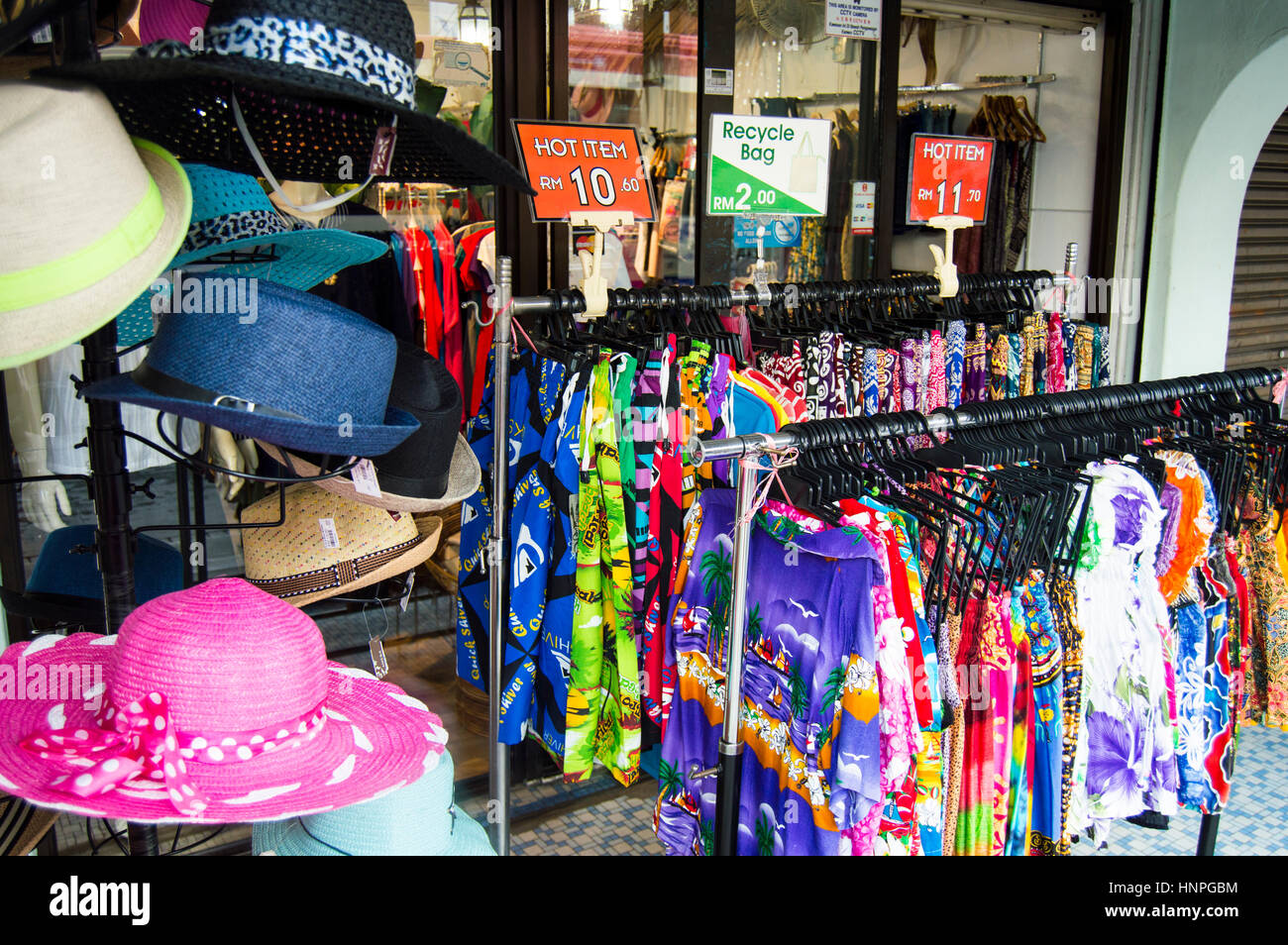 Boutique display, Jalan Penang, Georgetown, Penang, Malaysia Stock Photo