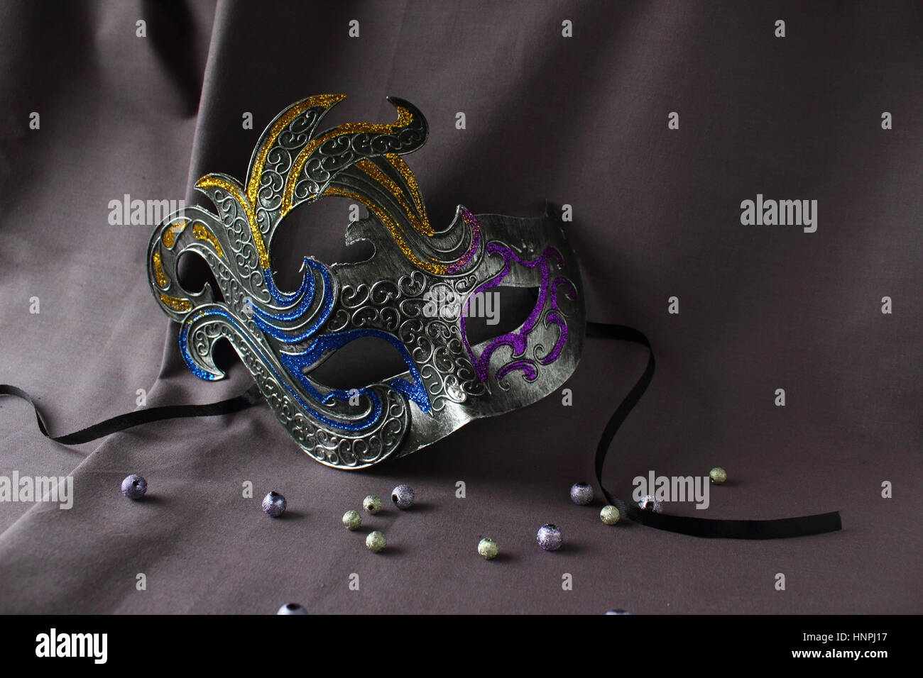 Silver carnival mask Stock Photo