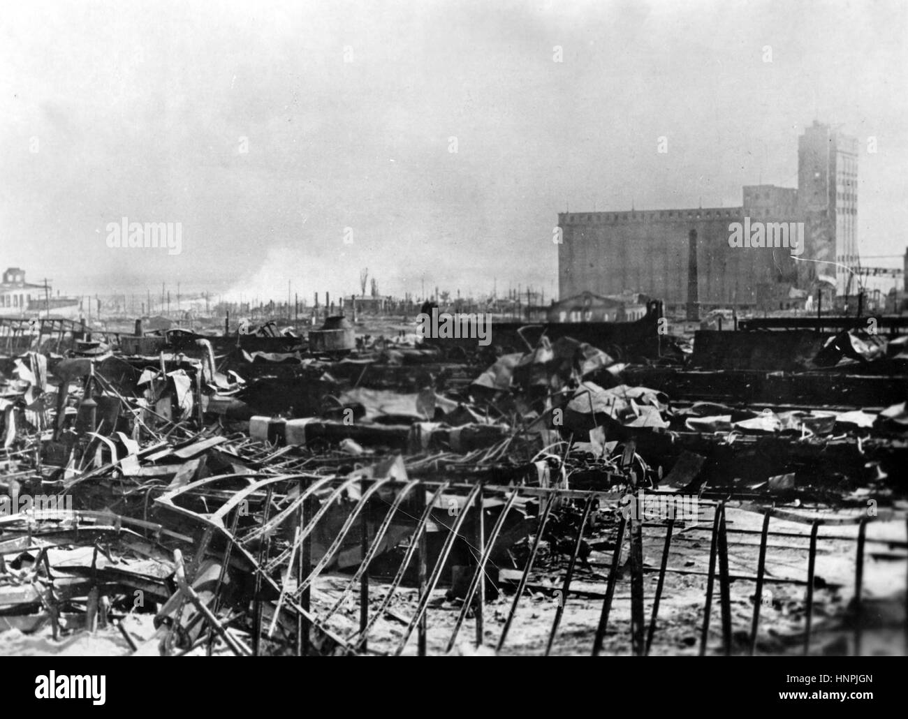 The Nazi propaganda image shows Stalingrad's (today Volgograd) southern railway station and grain silo destroyed by German aerial attacks. Taken in October 1942 after its defeat by the German Wehrmacht. A Nazi reporter has written on the reverse of the picture on 18.10.1942, 'After the bomb attacks on the railway yard in Stalingrad. Every report from the High Command has highlighted the outstanding performance of the German Air Force during the intense fighting over Stalingrad. Every hour fighter jets swoop down and unleash enormous destruction on this pocket of resistance. - This is Stalingra Stock Photo