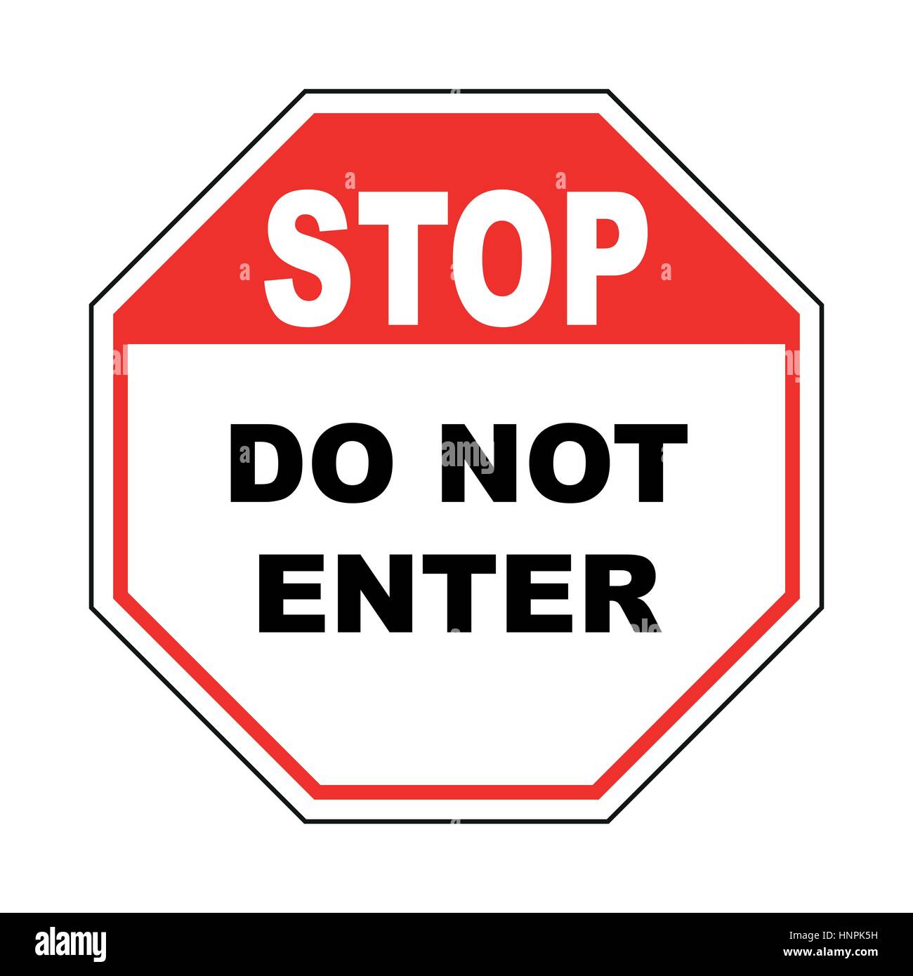 Do Not Enter Sign With Text Warning Red Ortogonal Icon Isolated On White Background Prohibition Concept No Traffic Street Symbol Vector Illustrati Stock Vector Image Art Alamy