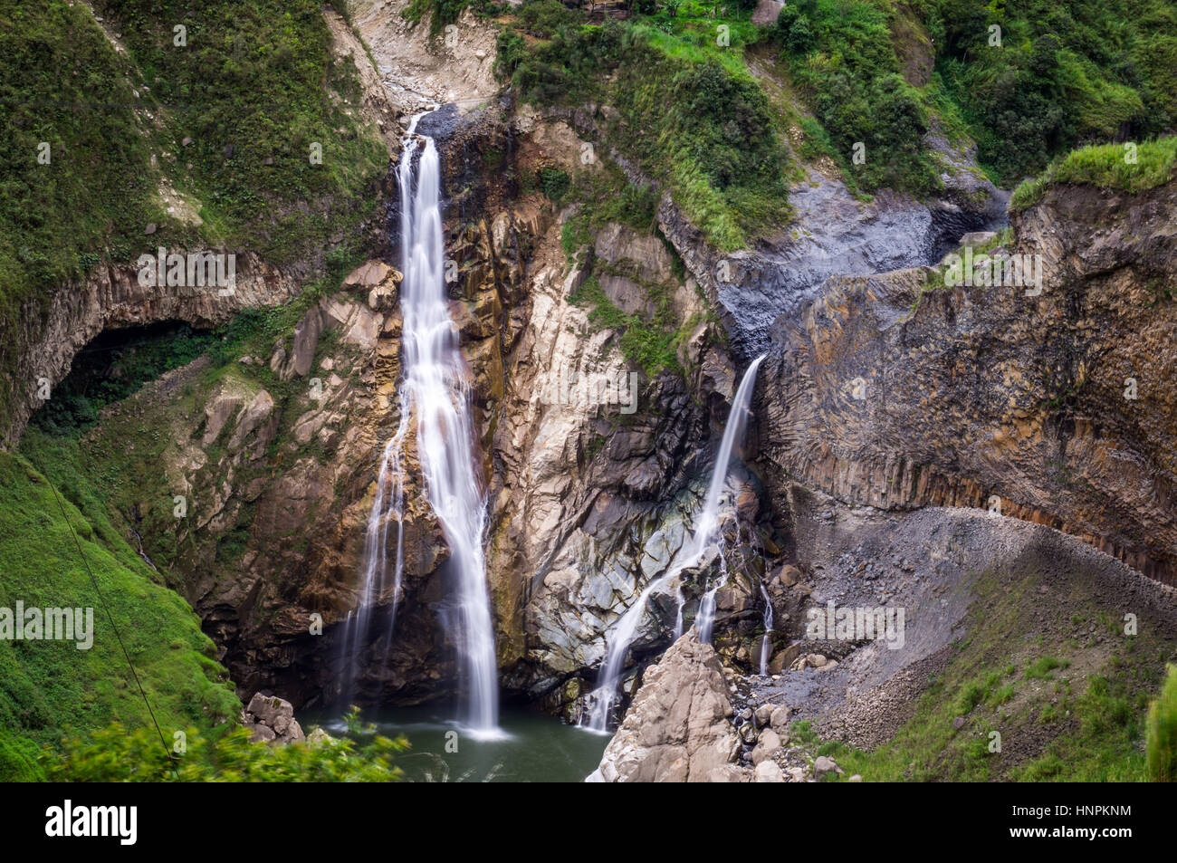 Waterfalls in Banos, Ecuador Stock Photo
